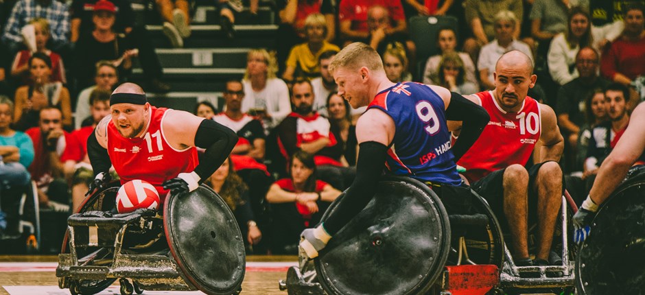 Great Britain won gold at the 2019 IWRF European Championship in Vejle, defeating hosts Denmark in the final in a packed Spektrum arena. Foto: Lars Emil Egeberg Simonsen